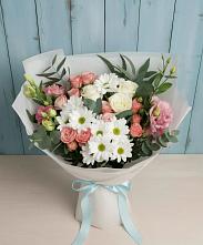 Букет цветов из:  Розы, Лизиантусы и Хризантемы в Полотняный Завод