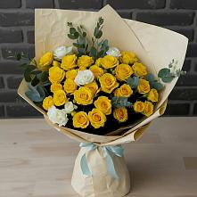 Букет цветов из:  Розы #REPLACE_PRED# Полотняный Завод