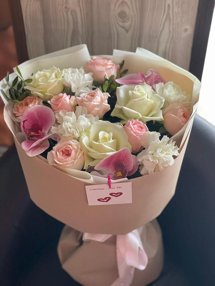 Букет цветов из: Орхидеи, Розы и Гвоздики в Полотняный Завод