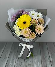 Букет цветов из:  Розы, Герберы и Хризантемы #REPLACE_PRED# Полотняный Завод