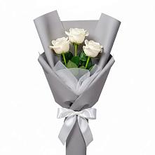 Букет 3 белые розы #REPLACE_PRED# Полотняный Завод