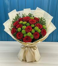 Букет цветов из:  Розы и Хризантемы в Полотняный Завод