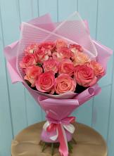 Букет 15 Розовых роз Равель в Полотняный Завод