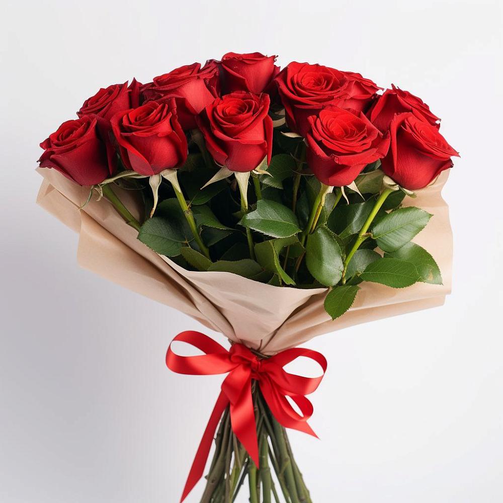 Букет 11 Красных роз Эдлесс Лав в Полотняный Завод
